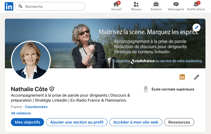 Photo de la page LinkedIn de Nathalie Côte